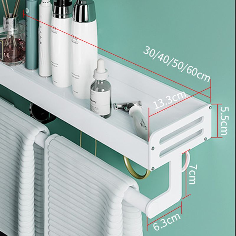 Frendorf | 2-teiliges modernes Badezimmer-Accessoire-Set Weiß rechteckiges Badregal