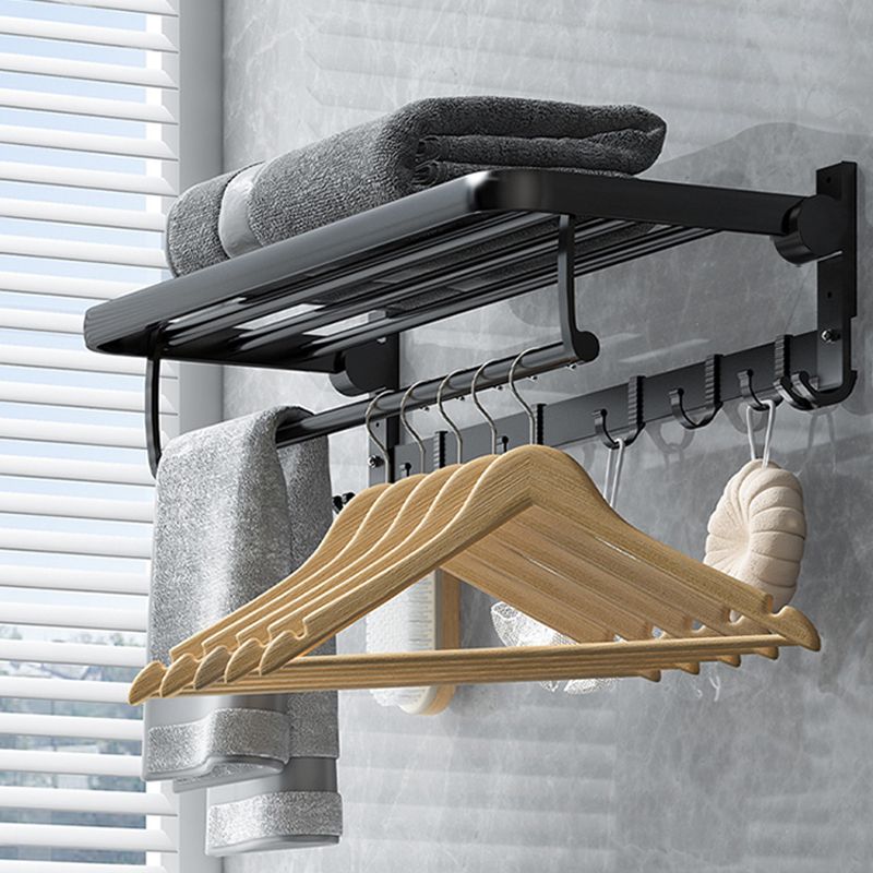 Frendorf | Klassisches Badzubehör Set in Aluminium Schwarz Finish Bademantelhaken/ Handtuchstange