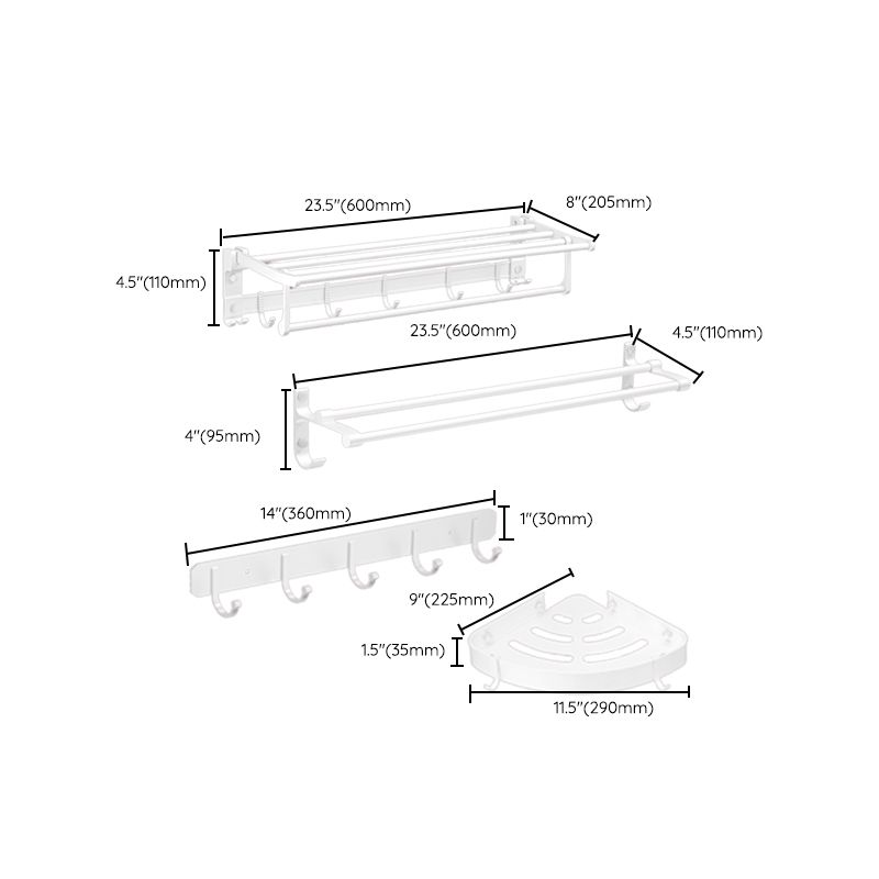 Frendorf | Modernes Badezimmerzubehör Hardware-Set Weißes Metall Badezimmerzubehör Kit