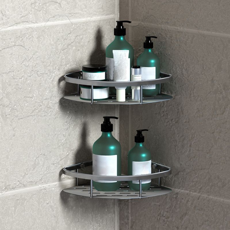 Frendorf | 3-teiliges modernes Badezimmer-Accessoire-Set Aluminium-Badregal in Silber