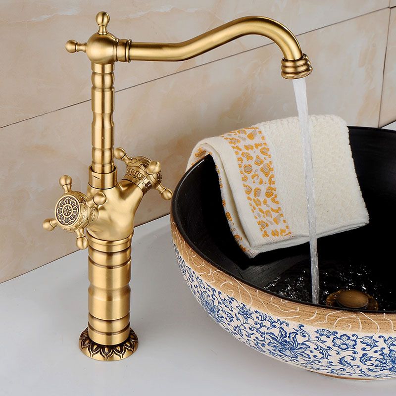 Frendorf | Deck Mounted Copper Roman Tub Faucet Double Handles Roman Tub Faucet Set