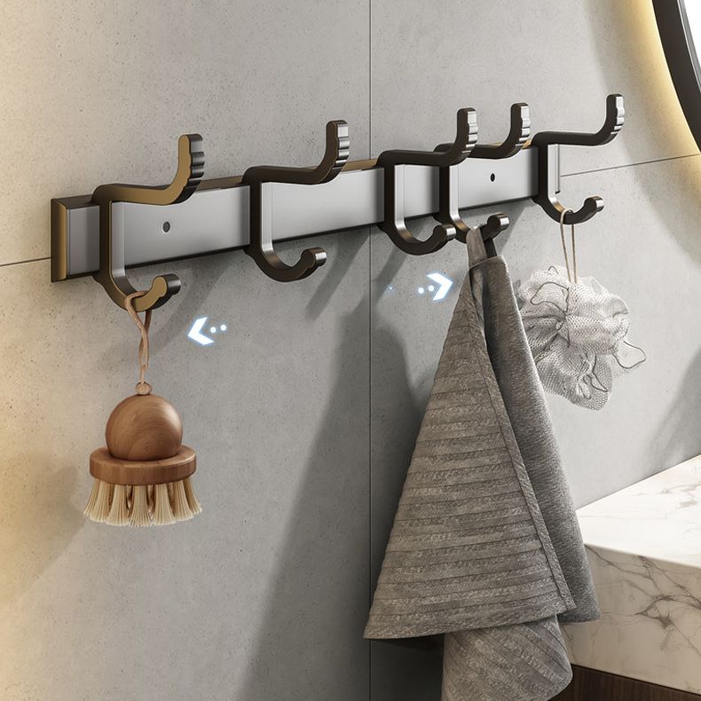 Frendorf | Zeitgenössisches Badzubehör-Set Matte Black Badezimmer-Set mit Bademantelhaken/Handtuchstange