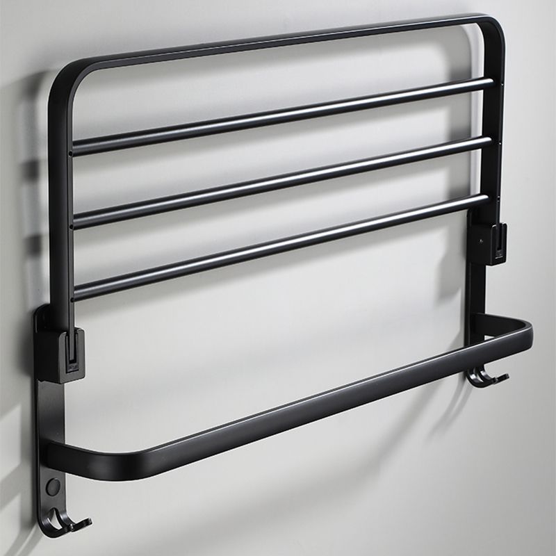 Frendorf | Zeitgemäßes Badezimmerzubehör-Set Schwarze Oberfläche Bademantelhaken/Handtuchring Bar