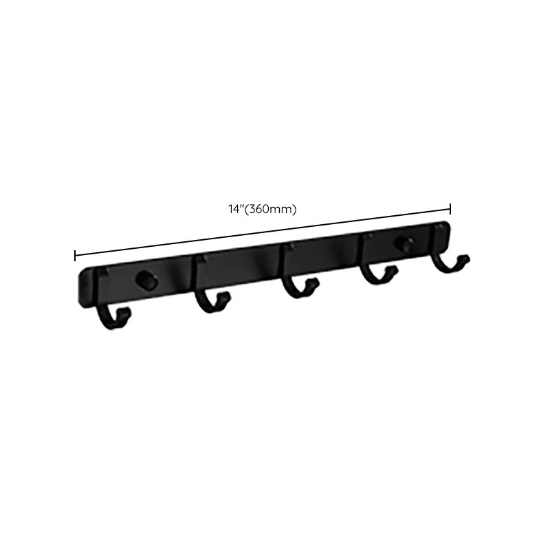 Frendorf | Zeitgemäßes Badezimmerzubehör-Set Schwarze Oberfläche Bademantelhaken/Handtuchring Bar