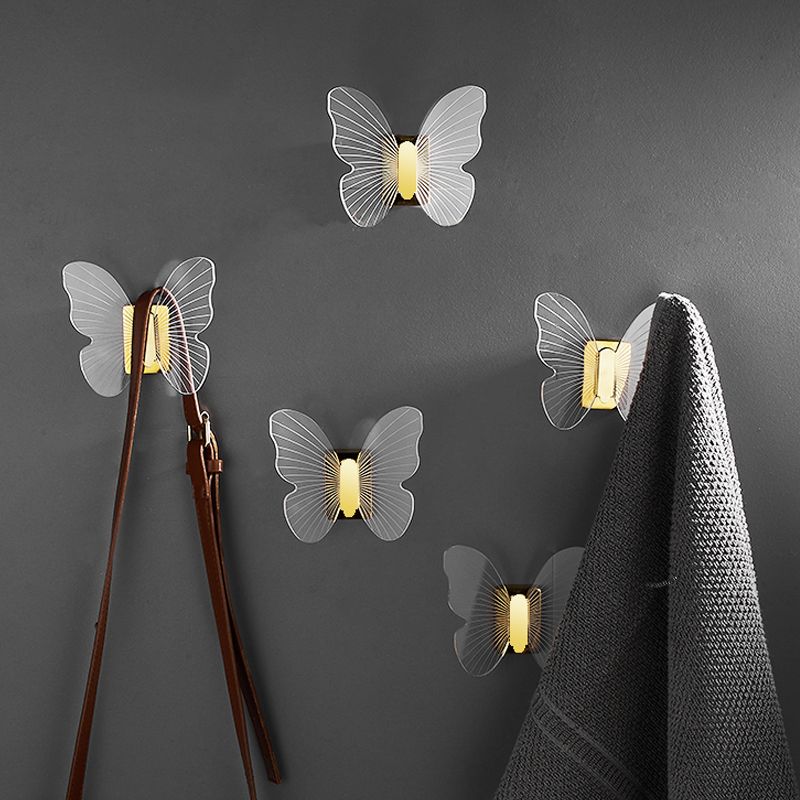 Frendorf | Modernes Messing-Badezimmer-Accessoire-Set Acryl Schmetterlings-Themen Bademantel-Haken