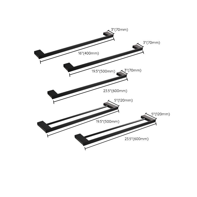 Frendorf | Traditionelles Badezimmerzubehör Hardware-Set in schwarzem Metall