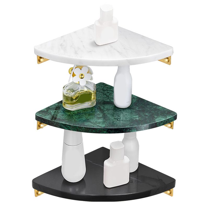 Frendorf | 2-teilige Badezimmerbeschlagset Metall und Marmor Badregalset