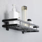 Frendorf | 2-teiliges Badregal aus mattschwarzem Metall Badezimmer-Hardware-Set