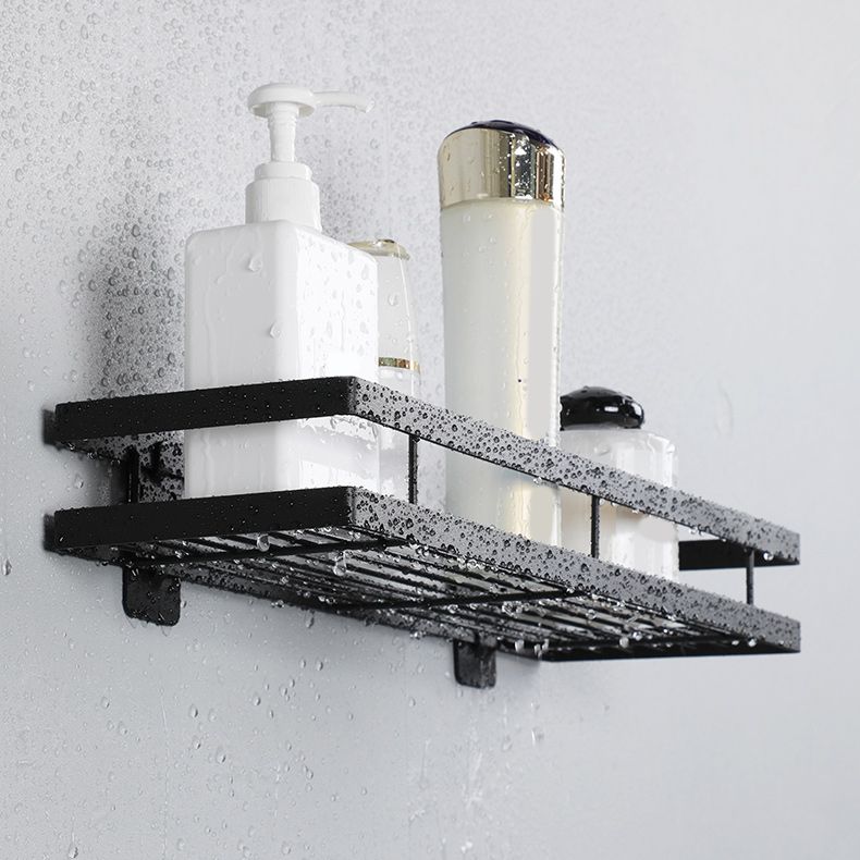 Frendorf | 2-teiliges Badregal aus mattschwarzem Metall Badezimmer-Hardware-Set