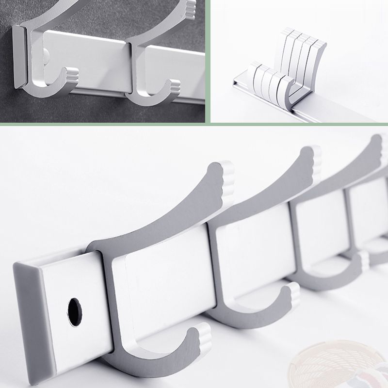 Frendorf | Zeitgenössisches silbernes Metall-Badezimmerzubehör-Set mit Handtuchhalter