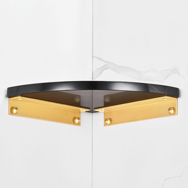 Frendorf | 2-teilige Badezimmerbeschlagset Metall und Marmor Badregalset