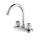 Frendorf | 2-Griff Messing Badezimmerarmatur Modern Hochbogen Zentralkran