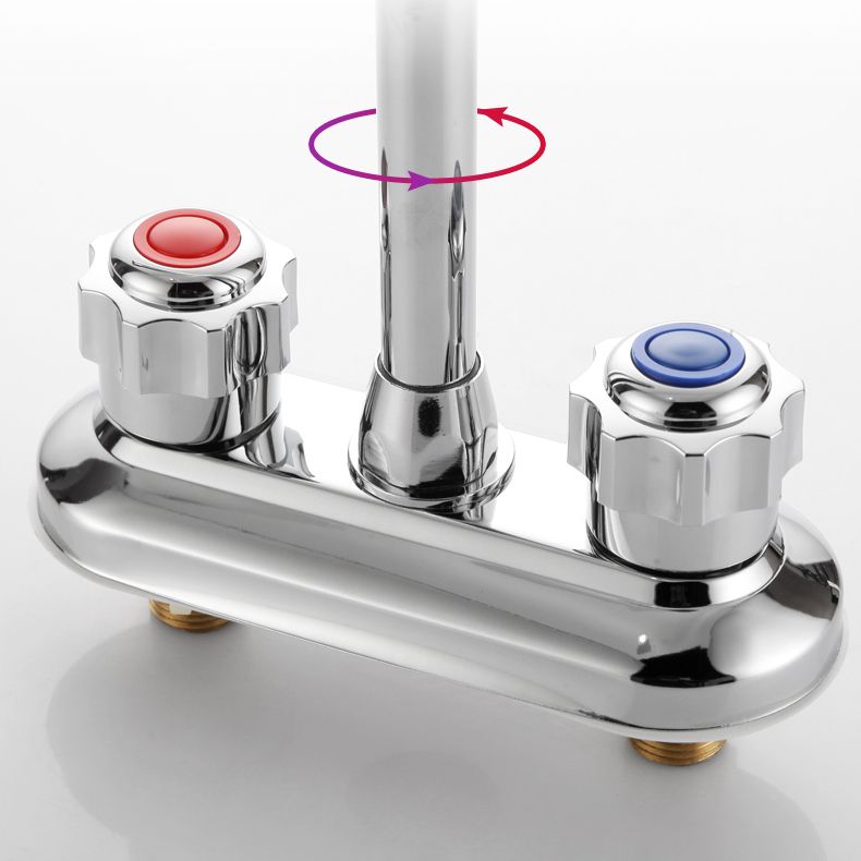 Frendorf | 2-Griff Messing Badezimmerarmatur Modern Hochbogen Zentralkran