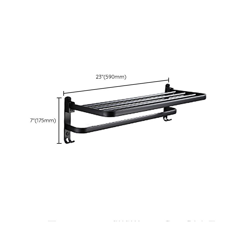 Frendorf | Zeitgemäßes Badezimmerzubehör-Set Schwarze Oberfläche Bademantelhaken/Handtuchring Bar
