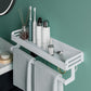Frendorf | 2-teiliges modernes Badezimmer-Accessoire-Set Weiß rechteckiges Badregal