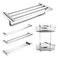 Frendorf | Zeitgenössisches Badezimmerzubehör Hardware-Set in Silber mit Seifenschale
