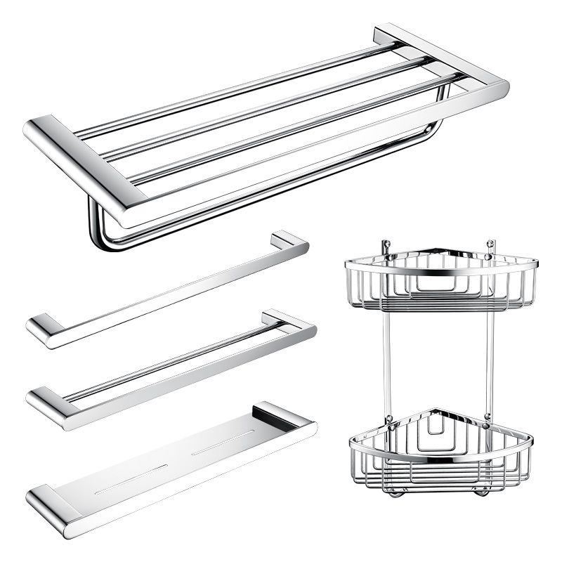 Frendorf | Zeitgenössisches Badezimmerzubehör Hardware-Set in Silber mit Seifenschale