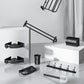 Frendorf | Klassisches Badzubehör Set in Aluminium Schwarz Finish Bademantelhaken/ Handtuchstange