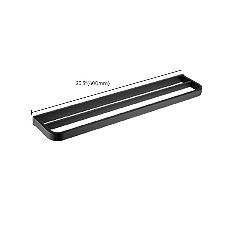 Frendorf | Modern Classic Badzubehörset aus Edelstahl Matt Schwarz Bademantelhaken/Handtuchring Bar
