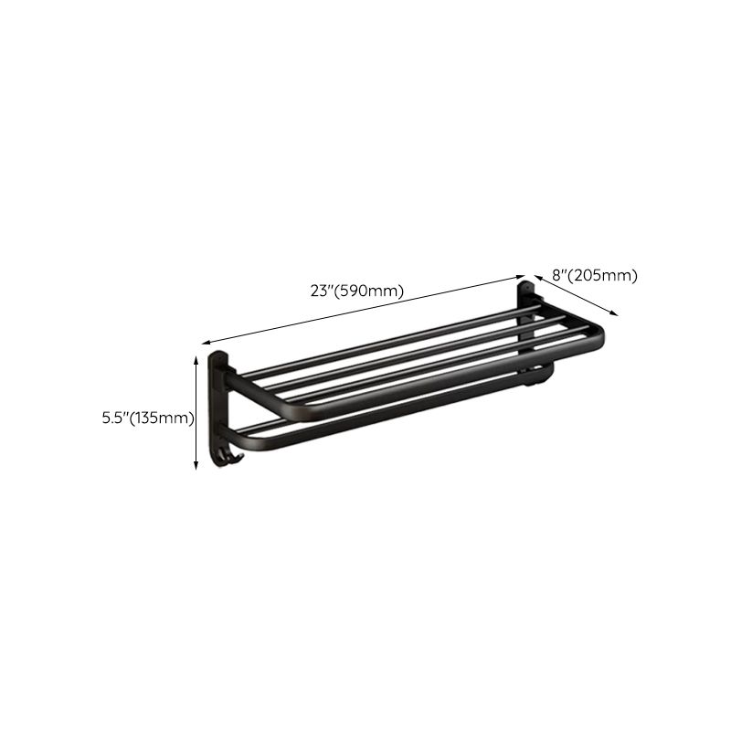 Frendorf | Klassisches Badzubehör Set in Aluminium Schwarz Finish Bademantelhaken/ Handtuchstange