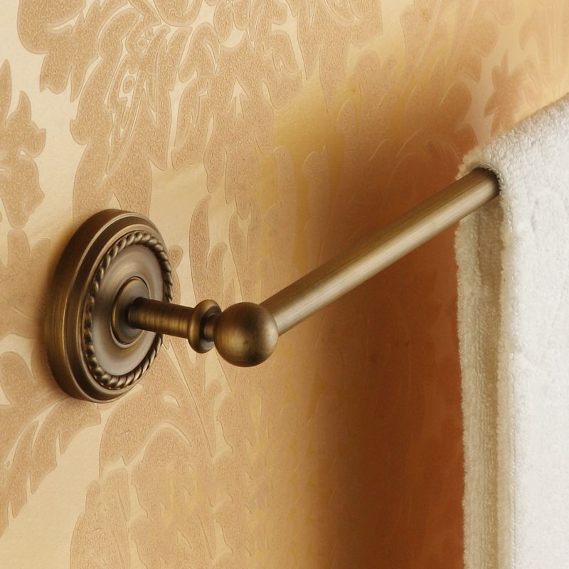 Frendorf | Abgenutztes Messing Traditionelles Badezimmer-Set mit Bade-Regal/Papierhalter & Handtuchstange
