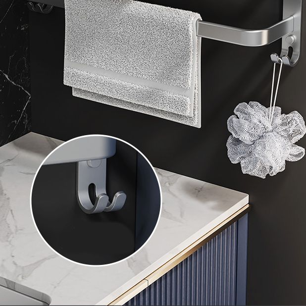 Frendorf | 7-teiliges Badezimmer-Zubehör-Set Modernes Aluminium-Badezimmer-Set in Silber