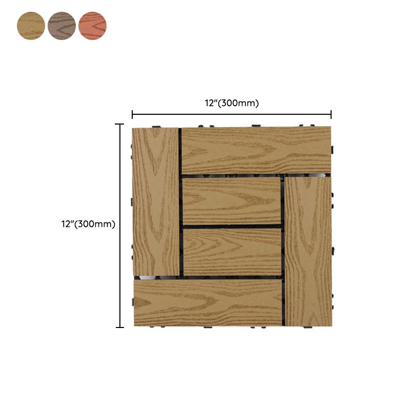 Frendorf | 30 cm x 30 cm Quadrat PVC Terrasse Fliesen Schnappinstallation Außenbodenfliesen