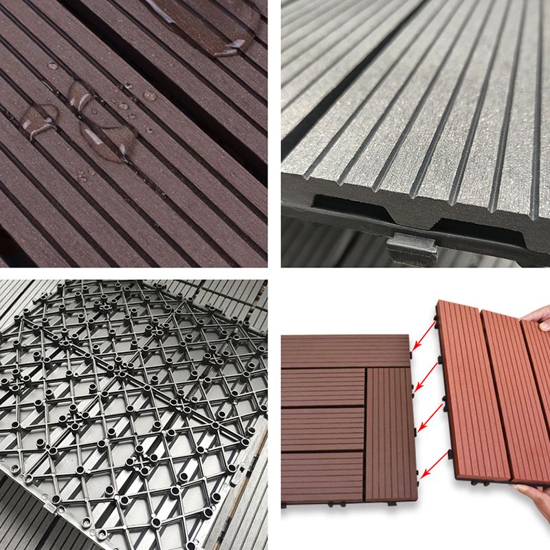 Frendorf | 11 Pack 12" X 12" Quadratische Deck-/Terrassenfliesen Snap Fit für Außenpatiofliesen
