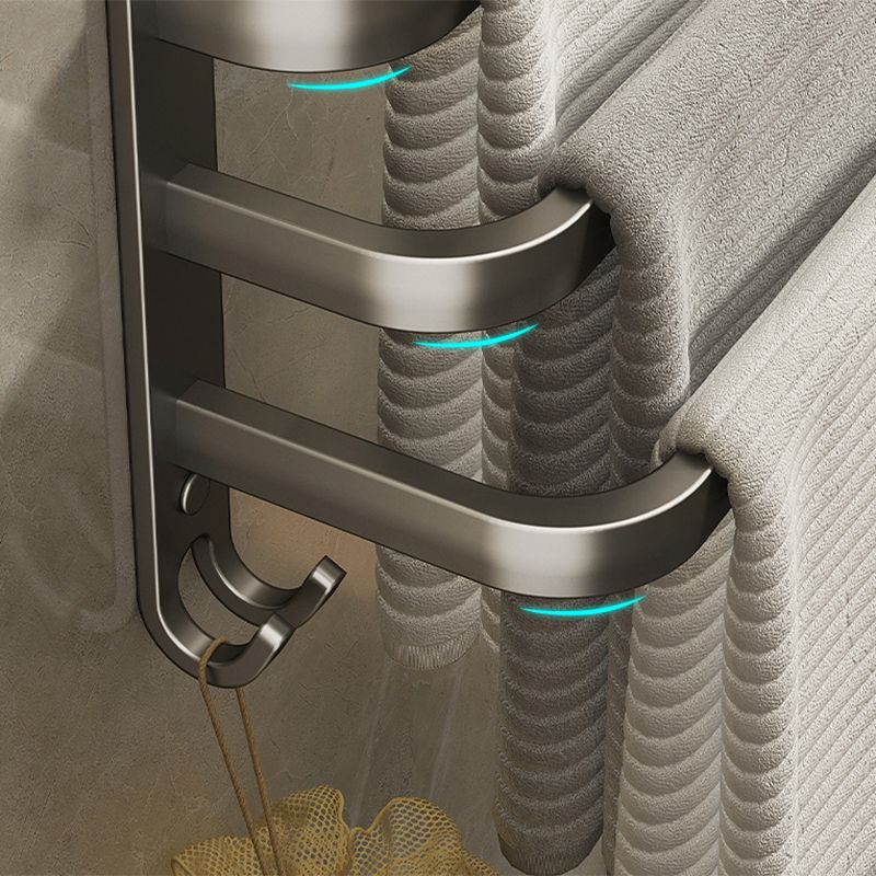 Frendorf | 2-teiliges modernes Badzubehörset aus Aluminium mattgrau Handtuchstange