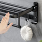 Frendorf | Klassisches Badzubehör Set in Aluminium Schwarz Finish Bademantelhaken/ Handtuchstange