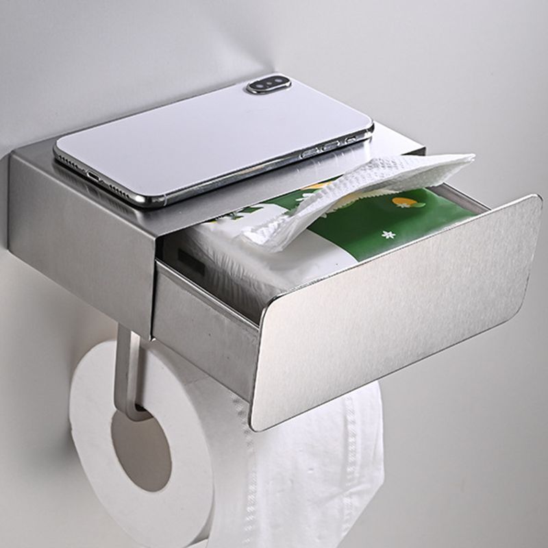 Frendorf | 2-teiliges Edelstahl Classic Badezimmerzubehörset Schwarz & Chrom Papierhalter