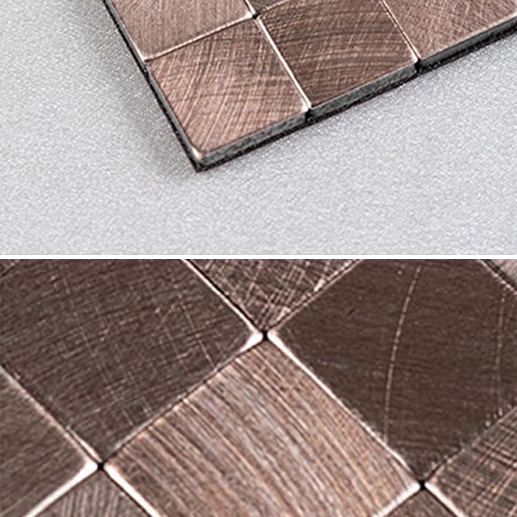 Frendorf | Mosaikfliesen Tapete Quadratische Form Abzieh- und Kleben Mosaikfliesen mit Metalloptik