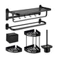 Frendorf | Modernes Badezimmer Zubehör Set Badeablage Handtuchhalter Matt Schwarz Bad Hardware Set