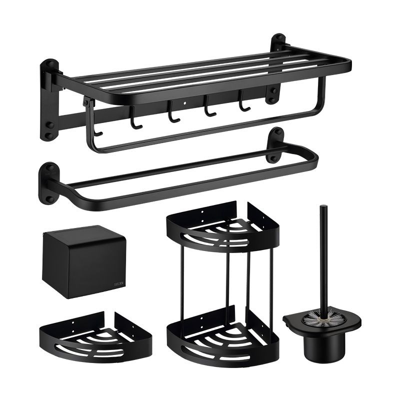 Frendorf | Modernes Badezimmer Zubehör Set Badeablage Handtuchhalter Matt Schwarz Bad Hardware Set