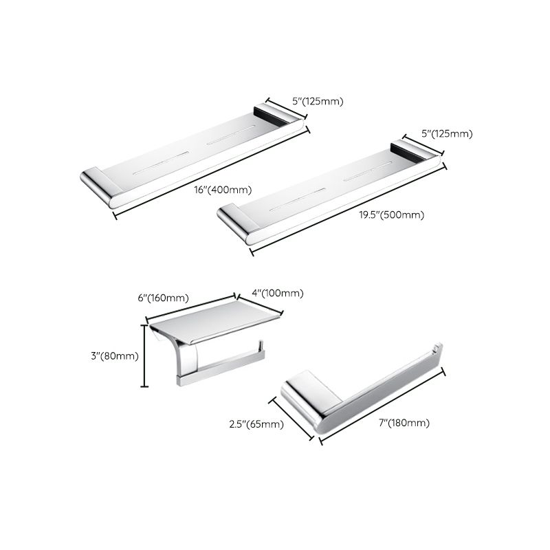 Frendorf | Zeitgenössisches Badezimmerzubehör Hardware-Set in Silber mit Seifenschale