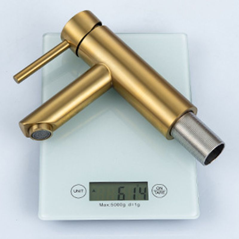 Frendorf | 1-Handgriff Gold Nickel Weitlaufende Armatur Einloch Hebel Waschbeckenarmatur mit Abfluss