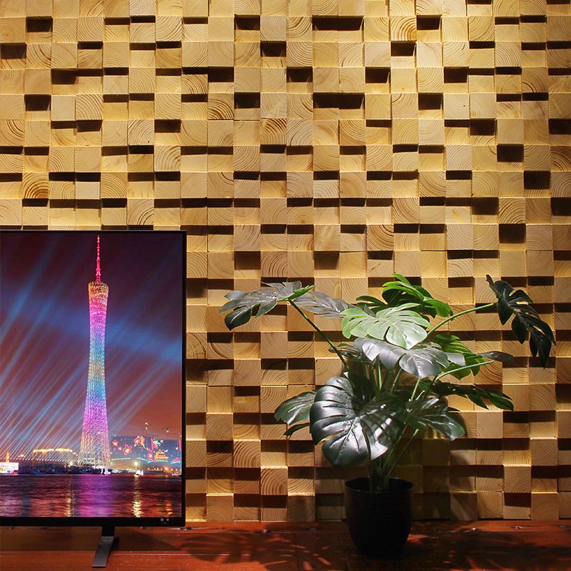 Frendorf | Holz-Mosaikverkleidung Shiplap Kleben Innenzeitgenössische Wandverkleidung