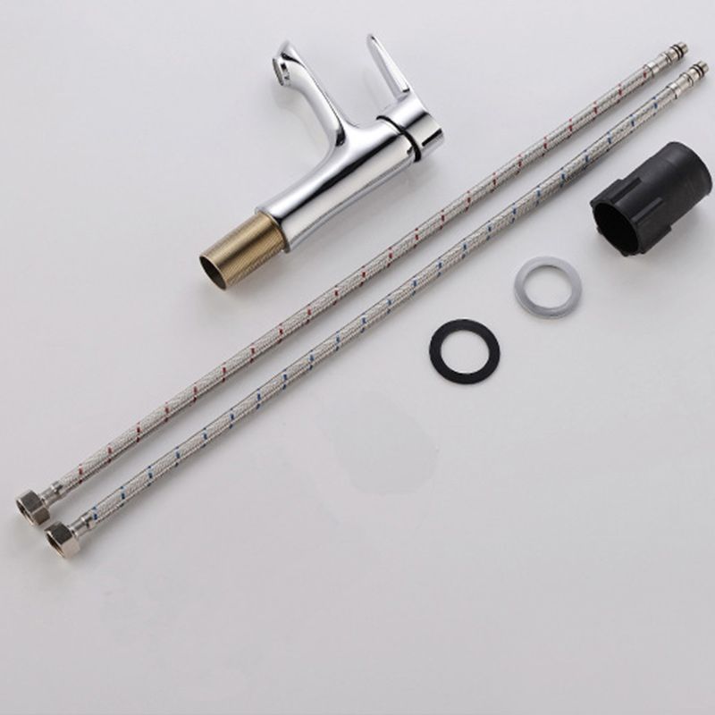 Frendorf | Basic Metall Waschbecken Wasserhahn Silber Badezimmer Wasserhahn mit Hebelgriff