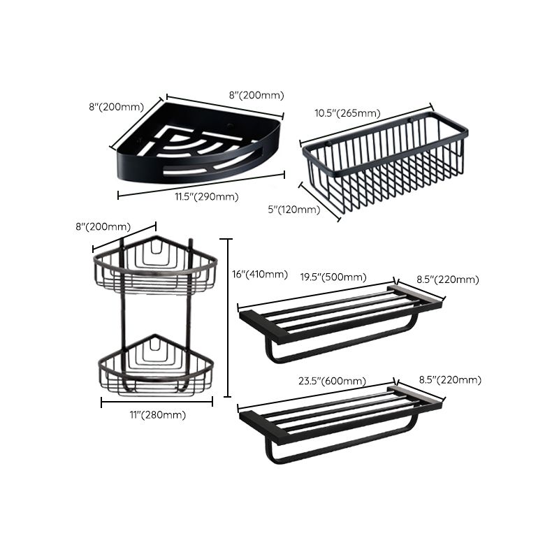 Frendorf | Traditionelles Badezimmerzubehör Hardware-Set in schwarzem Metall