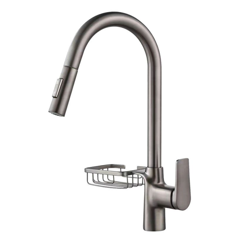 Frendorf | Ganshals Küchenspüle Wasserhahn Drehauslauf mit Pull-Down Spraykopf