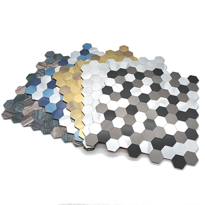 Frendorf | Modern Tile-Peel & Stick Metallmosaikfliese Sechseckige Peel & Stick U-Bahnfliese
