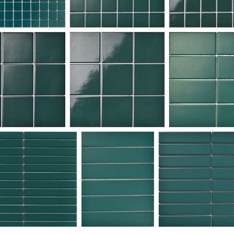 Frendorf | Quadrat Mosaik Peel & Stick Fliese in Grün Wasserbeständige Mosaikfliese