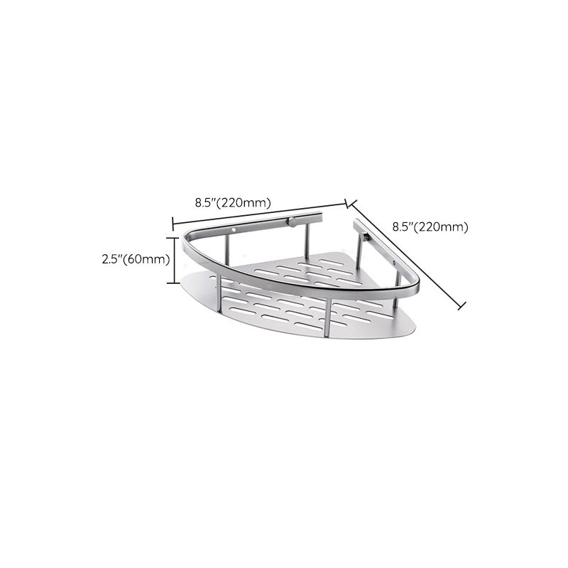 Frendorf | 3-teiliges modernes Badezimmer-Accessoire-Set Aluminium-Badregal in Silber