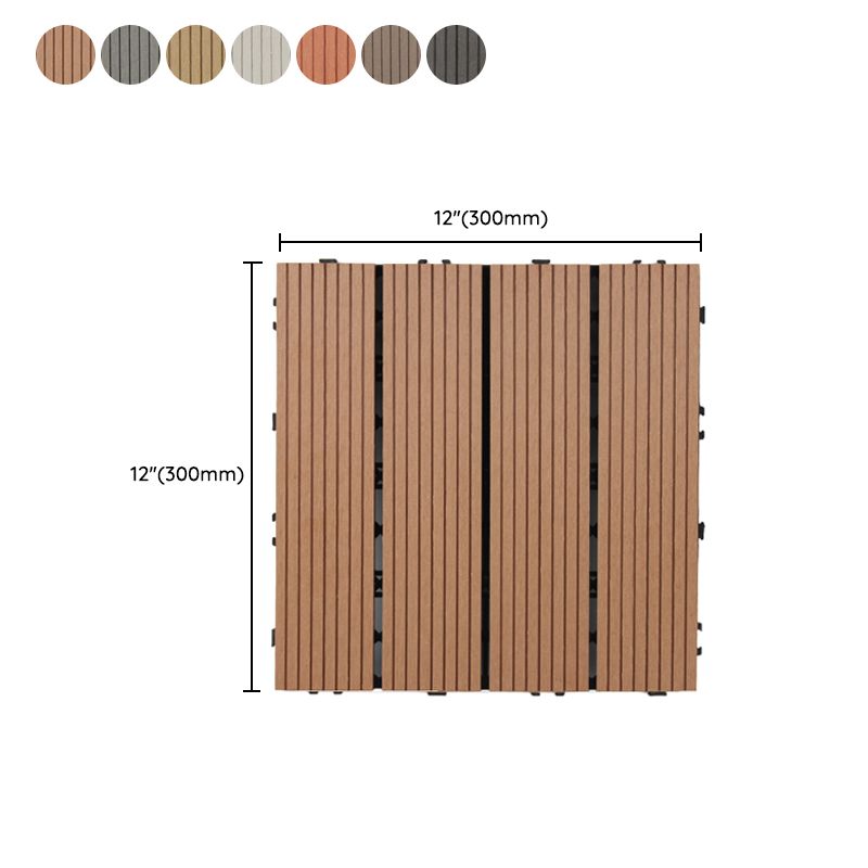 Frendorf | 30 cm x 30 cm Quadrat PVC Terrasse Fliesen Schnappinstallation Außenbodenfliesen