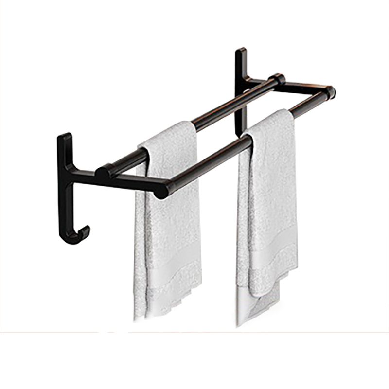 Frendorf | Chrome/Schwarz Klassisches Badezimmerzubehör Set Modernes Bade-Regal/Handtuchstange & Papierhalter