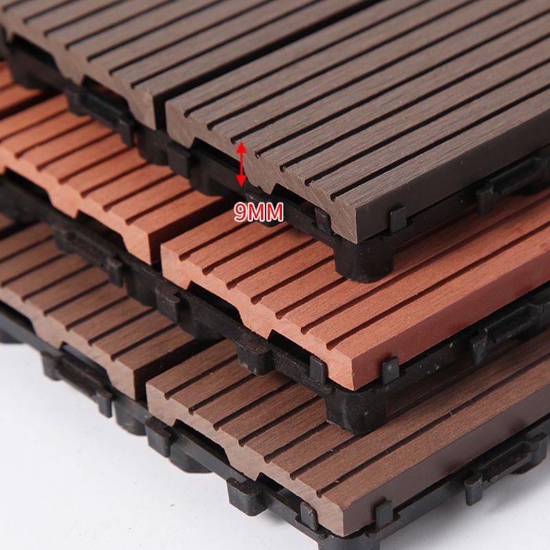 Frendorf | 12" X 12" PVC 6-Slat Quadrat Patio Fliesen Schnappfit Installation Außenbodenfliesen