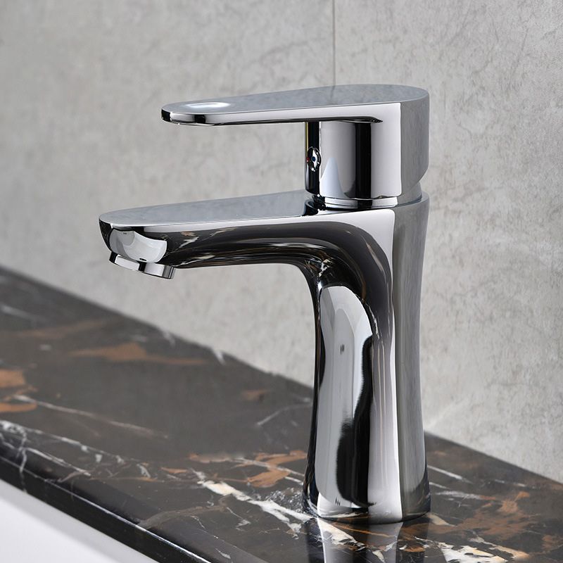 Frendorf | Basic Metall Waschbecken Wasserhahn Silber Badezimmer Wasserhahn mit Hebelgriff