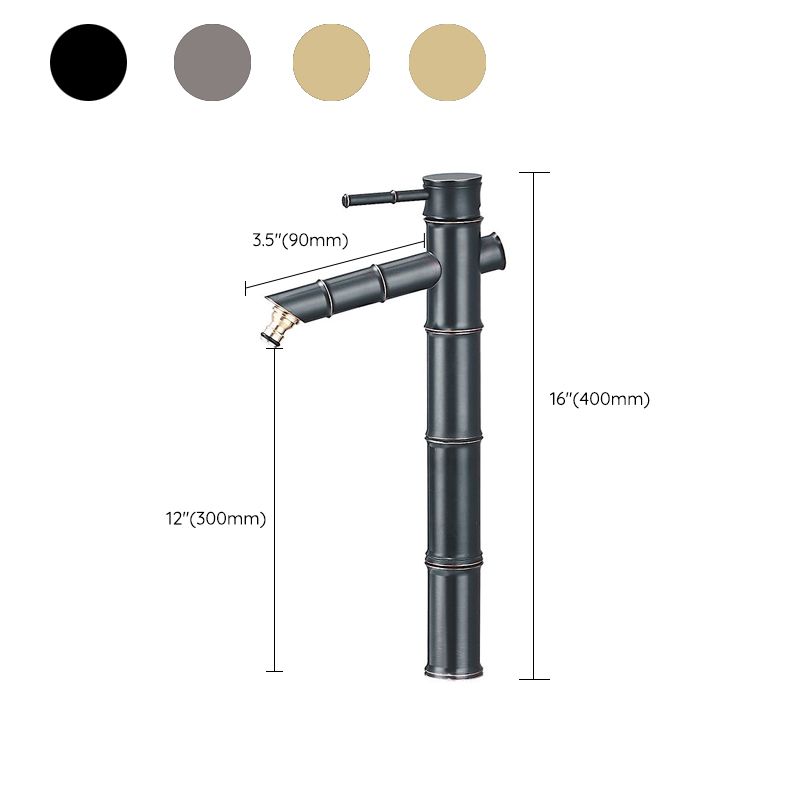 Frendorf | Bauernhaus Vessel Sink Wasserhahn Kupfer 1-Handgriff Niedriger Bogen Vessel Wasserhahn für Badezimmer