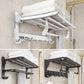 Frendorf | Chrome/Schwarz Klassisches Badezimmerzubehör Set Modernes Bade-Regal/Handtuchstange & Papierhalter