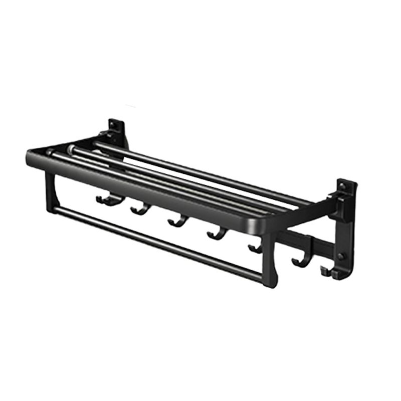 Frendorf | Klassisches Badzubehör Set in Aluminium Schwarz Finish Bademantelhaken/ Handtuchstange